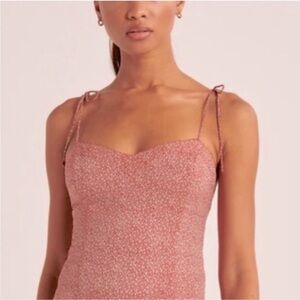 Abercrombie Tie-Strap V-Neck Cami, red pattern, XS